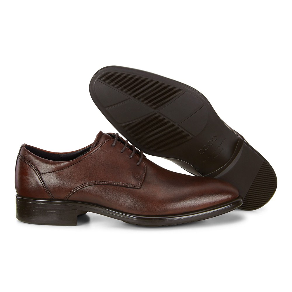 Zapatos Derby Hombre - ECCO Citytray Traditionals - Marrom - ROJ537618